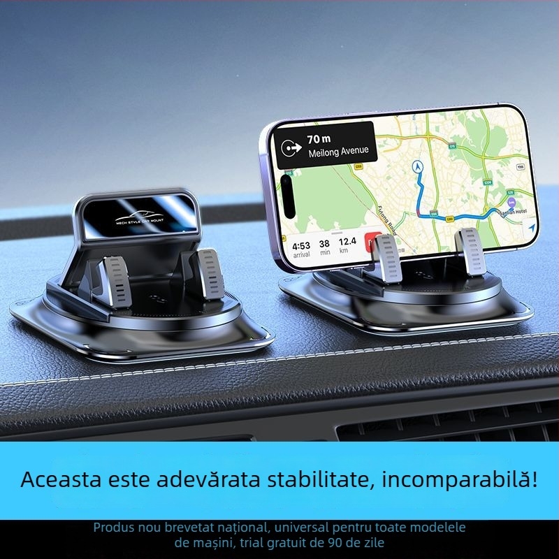 Suport auto pentru telefon cu rotire de 360° pentru navigație, montaj adeziv, universal pe panoul de instrumente, model A7