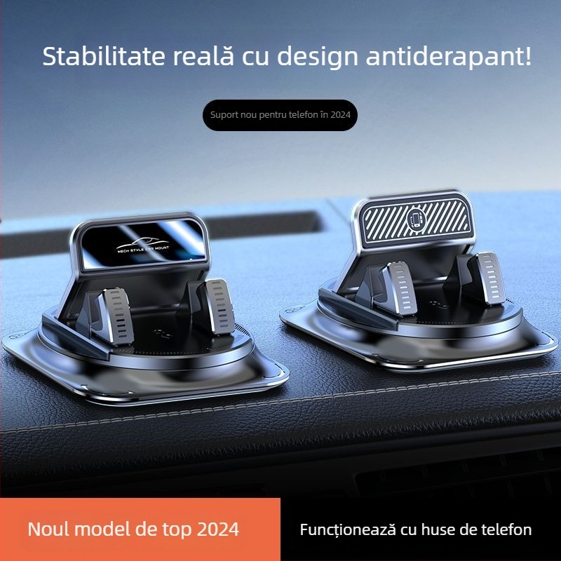 Suport auto pentru telefon cu rotire de 360° pentru navigație, montaj adeziv, universal pe panoul de instrumente, model A7