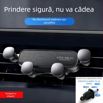 Suport pentru telefon auto - prindere pe ventilarea aerului, Snap-On, montaj prin gravitație, rotire 360°, compatibil universal, personalizabil