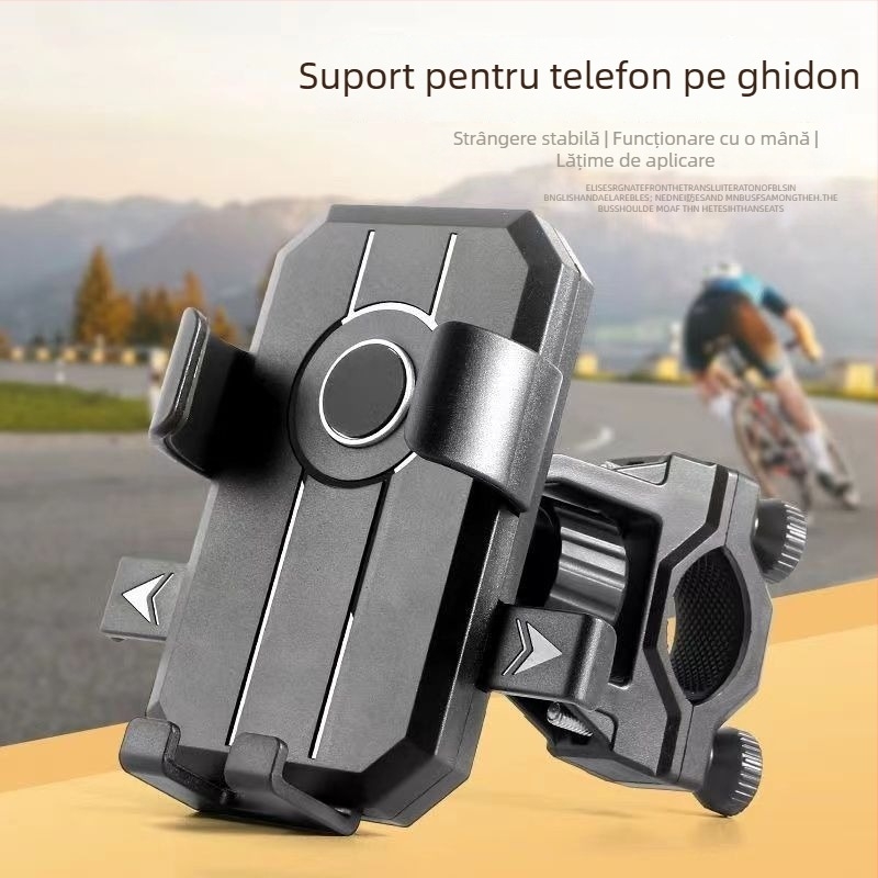 Suport de telefon deasupra pentru mașină, motocicletă, bicicletă electrică și bicicletă – rezistent la șocuri, suport pentru navigație, construcție din metal
