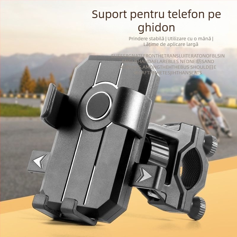 Suport de telefon deasupra pentru mașină, motocicletă, bicicletă electrică și bicicletă – rezistent la șocuri, suport pentru navigație, construcție din metal