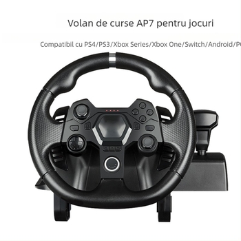 AP7 Volan de curse 270° USB pentru Switch, PS4, Xbox Series, Xbox One, PS3, PC, Android, ABS, sensibilitate reglabilă