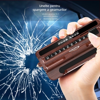 Suport auto pentru telefon 3-în-1 cu ciocan de siguranță și semn temporar de parcare; material plastic; model: Three-in-One Parking Sign; imprimare logo disponibil