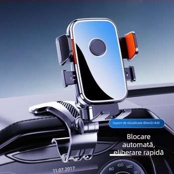 Suport pentru telefon auto – aliaj, universal, montaj pe bord prin gravitație, antișoc