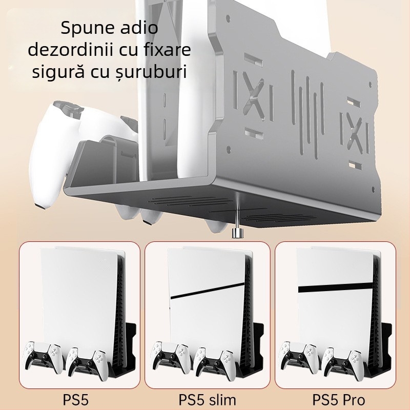 PS5 suport de perete pentru consolă — structură din oțel, model Tp5-1545, pentru utilizare de către o singură persoană, suspensie de răcire multifuncțională