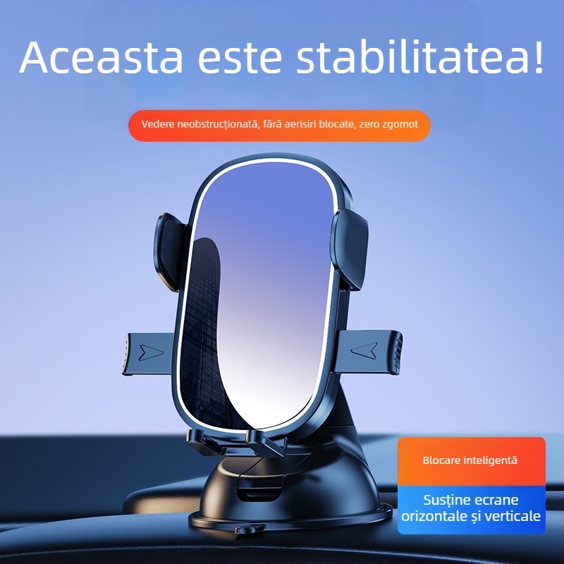 Suport pentru telefon auto cu ventuză, montat pe bord, universal, rotativ la 360°