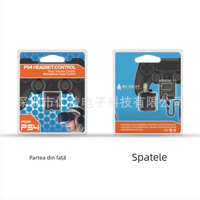 Controler PS4 pentru headset cu reglajul volumului și jack audio de 3,5 mm pentru chat