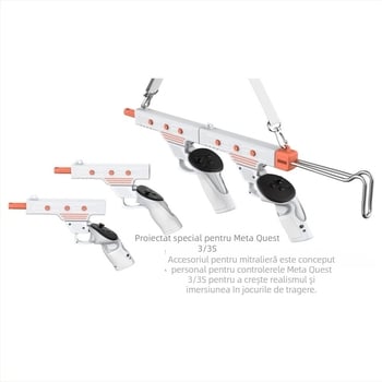Gunstock VR pentru Meta Quest 3S/Quest 3 Controller – Material ABS, 623g, Mâner Gunstock