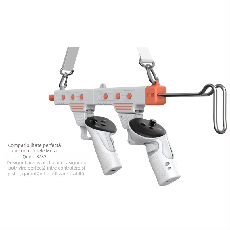 Gunstock VR pentru Meta Quest 3S/Quest 3 Controller – Material ABS, 623g, Mâner Gunstock