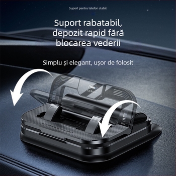 Suport auto 2 în 1 pentru telefon și suport pentru navigație pe bord, montaj cu bandă, rotire 360°, compatibil universal, suport pentru plăcuță de parcare temporară