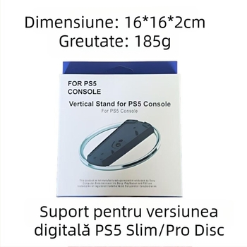 PS5 Slim/Pro/Digital Edition Suport Vertical — ABS, Compatibilitate universală, Include suport de prindere