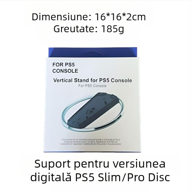 PS5 Slim/Pro/Digital Edition Suport Vertical — ABS, Compatibilitate universală, Include suport de prindere
