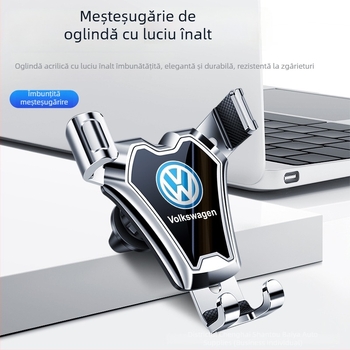 Suport auto pentru telefon cu montaj prin gravitație, clemă din silicon, rotire la 360°, universal pentru ventilația mașinii