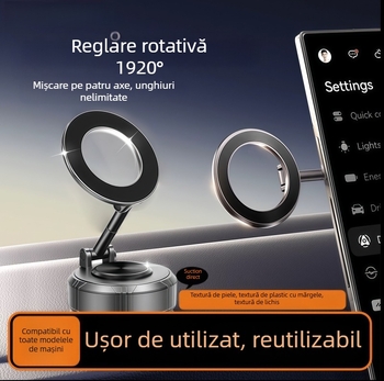 Suport Magnetic pentru Navigație Auto cu Bază cu Ventuză (Brand: Jts; Compatibilitate Universală; Personalizare disponibilă; Fără încărcare; Montaj pe panoul de bord)