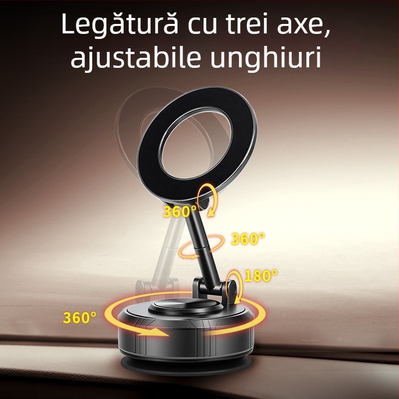 Suport Magnetic pentru Navigație Auto cu Bază cu Ventuză (Brand: Jts; Compatibilitate Universală; Personalizare disponibilă; Fără încărcare; Montaj pe panoul de bord)