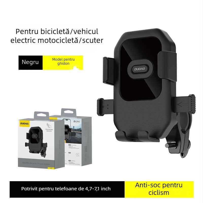 DUDAO Unique F7C Suport pentru telefon — Montură din plastic pentru biciclete electrice, motociclete și scutere (Model F7C)