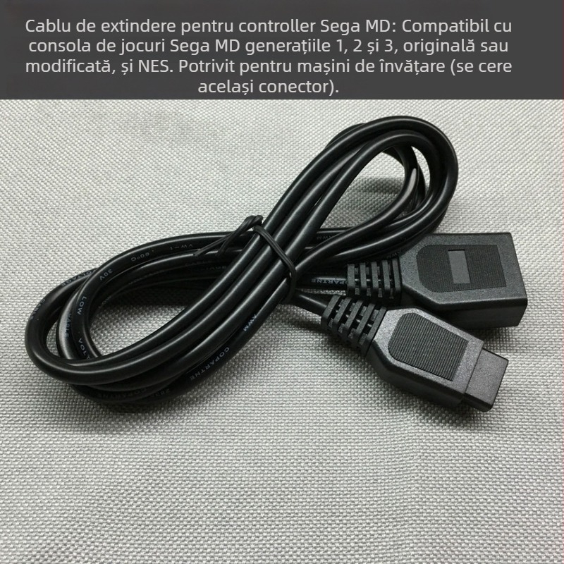 Cablu extensie pentru controler Sega MD, interfață cu 9 pini, izolație PVC, nucleu din cupru
