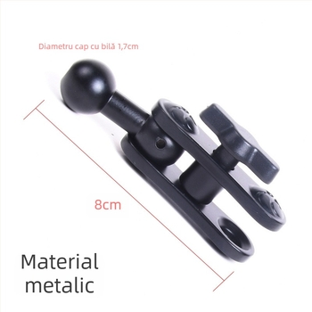 Suport auto din aliaj de aluminiu pentru telefoane, design universal, extensie cu articulație sferică de 17 mm