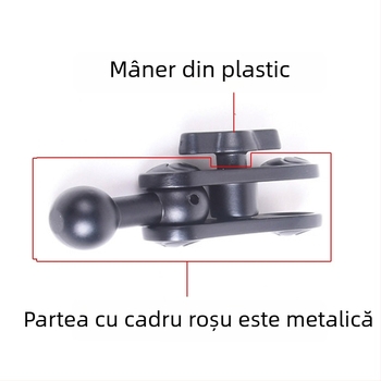 Suport auto din aliaj de aluminiu pentru telefoane, design universal, extensie cu articulație sferică de 17 mm