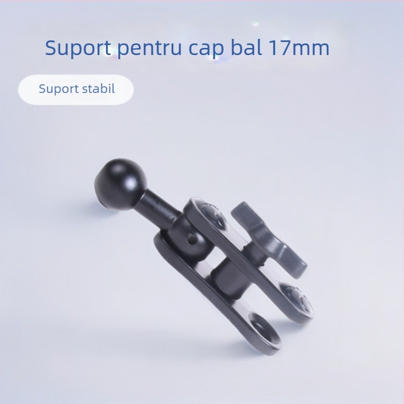 Suport auto din aliaj de aluminiu pentru telefoane, design universal, extensie cu articulație sferică de 17 mm