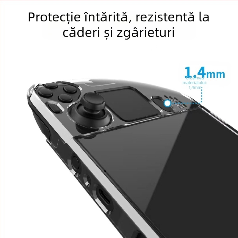 Carcasă PC transparentă de protecție pentru Steam Deck cu suport — carcasă cristal transparentă din două părți, material PC