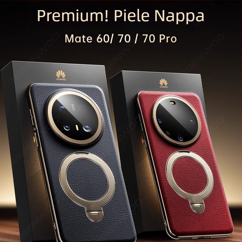 Husă Huawei Mate70 Pro din piele naturală, protecție, cu prindere și magnet, anti-cadere