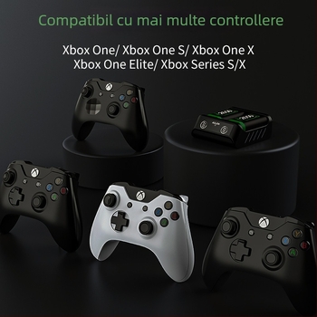 Set baterii pentru controller Xbox Series X – 2650mAh, încărcător dual fără fir, celule grafen, cutie baterii + 2 baterii + cablu Type-C