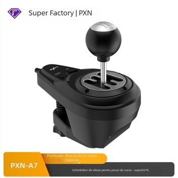 PXN-A7 pârghie schimbător 6+1 viteze pentru volan de joc Lashda, interfață USB, compatibil cu Lashda V9/V10 PC, include cablu și manual