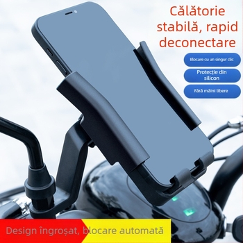 Suport universal pentru telefon pentru motocicletă, bicicletă electrică și bicicletă, cu USB și protecție la vibrații, din ABS