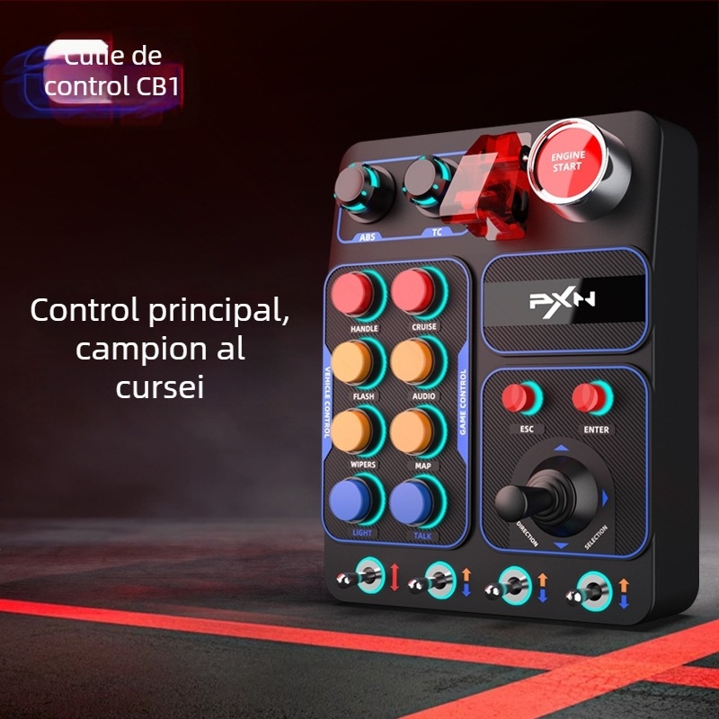 PXN-CB1 Box Central de Control pentru simulatoare de curse cu iluminare RGB, USB pentru PC
