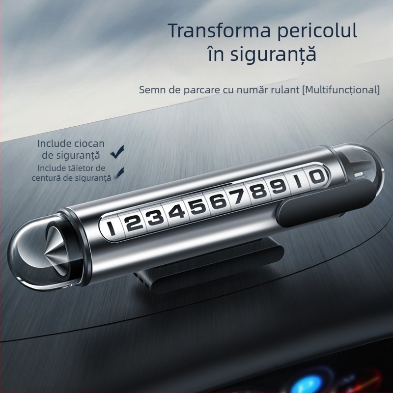 Naboo Road G3 plăcuță metalică cu număr de telefon pentru mașină – parcare temporară, afișare număr, greutate 100 g