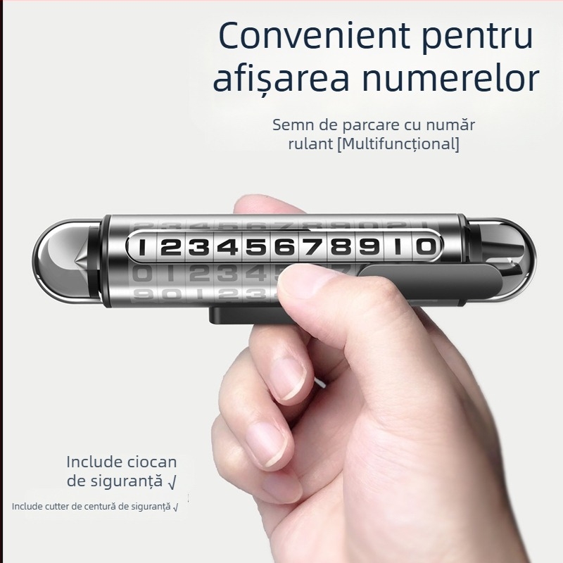 Naboo Road G3 plăcuță metalică cu număr de telefon pentru mașină – parcare temporară, afișare număr, greutate 100 g
