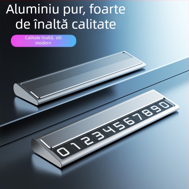 Placă metalică temporară de parcare pentru mașină, Naboo Road, model BQ, tip ascuns, decor interior auto