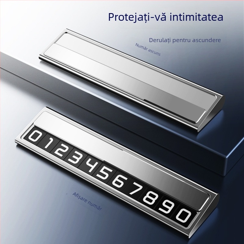 Placă metalică temporară de parcare pentru mașină, Naboo Road, model BQ, tip ascuns, decor interior auto