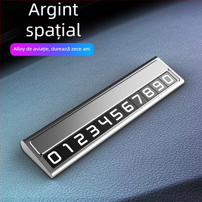 Placă metalică temporară de parcare pentru mașină, Naboo Road, model BQ, tip ascuns, decor interior auto