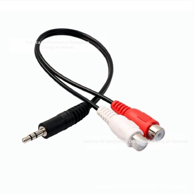 Cablu adaptor audio și video 3,5 mm stereo către RCA dublu, nucleu din cupru, placare nichel, ROHS