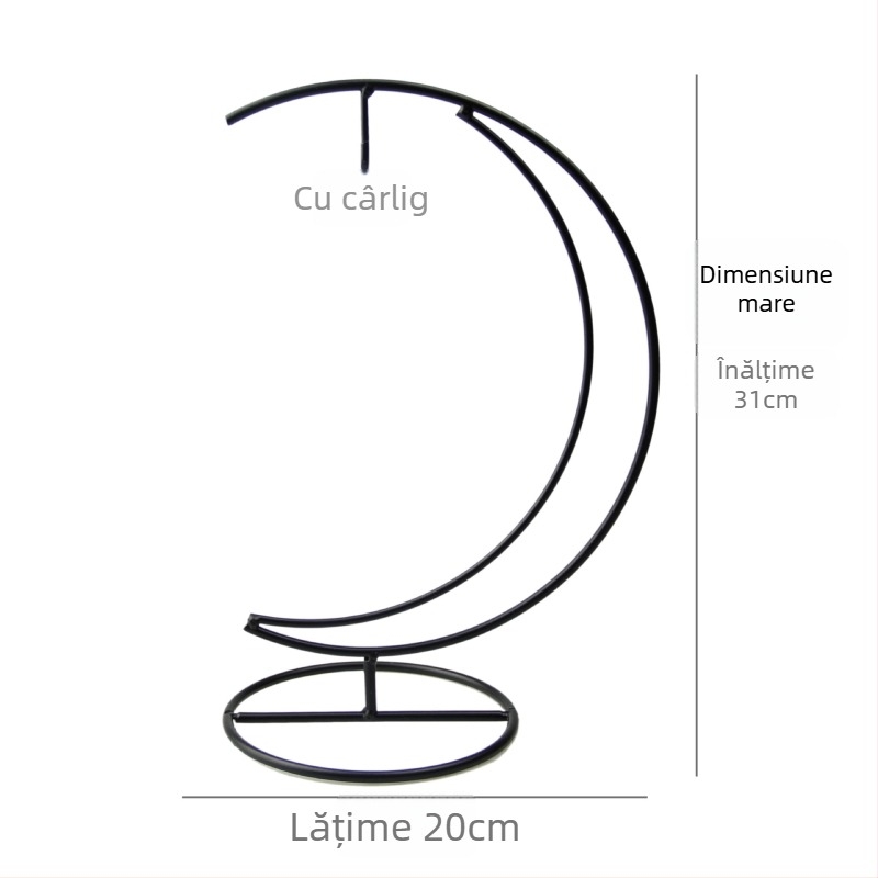 Cuier din oțel cu cadru în formă de lună - Formă geometrică, Stil pastoral, Turnare sub presiune