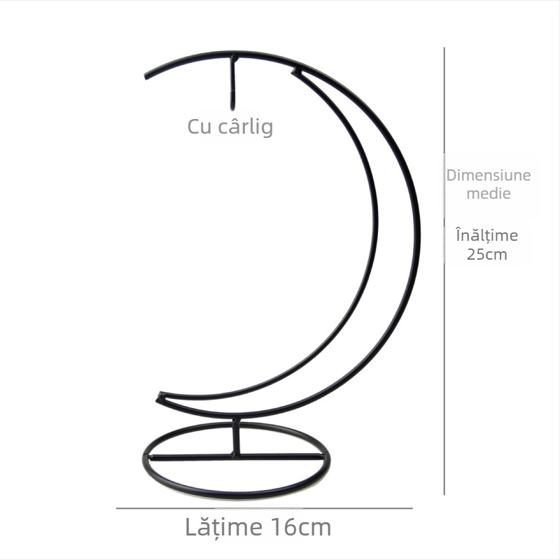 Cuier din oțel cu cadru în formă de lună - Formă geometrică, Stil pastoral, Turnare sub presiune