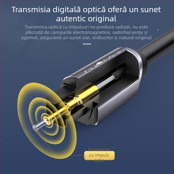 QS1106A Cablu audio din fibră opticǎ - ieșire SPDIF digitală, 5.1 canale, conectare la soundbar TV