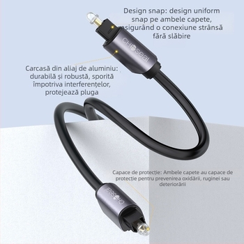 QS1106A Cablu audio din fibră opticǎ - ieșire SPDIF digitală, 5.1 canale, conectare la soundbar TV