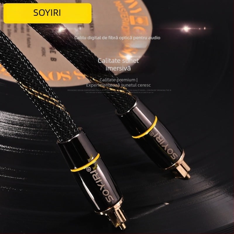 SOYIRI Cablu audio optic digital SPDIF pentru TV, PS Set-Top Box și soundbar 5.1, placat cu aur