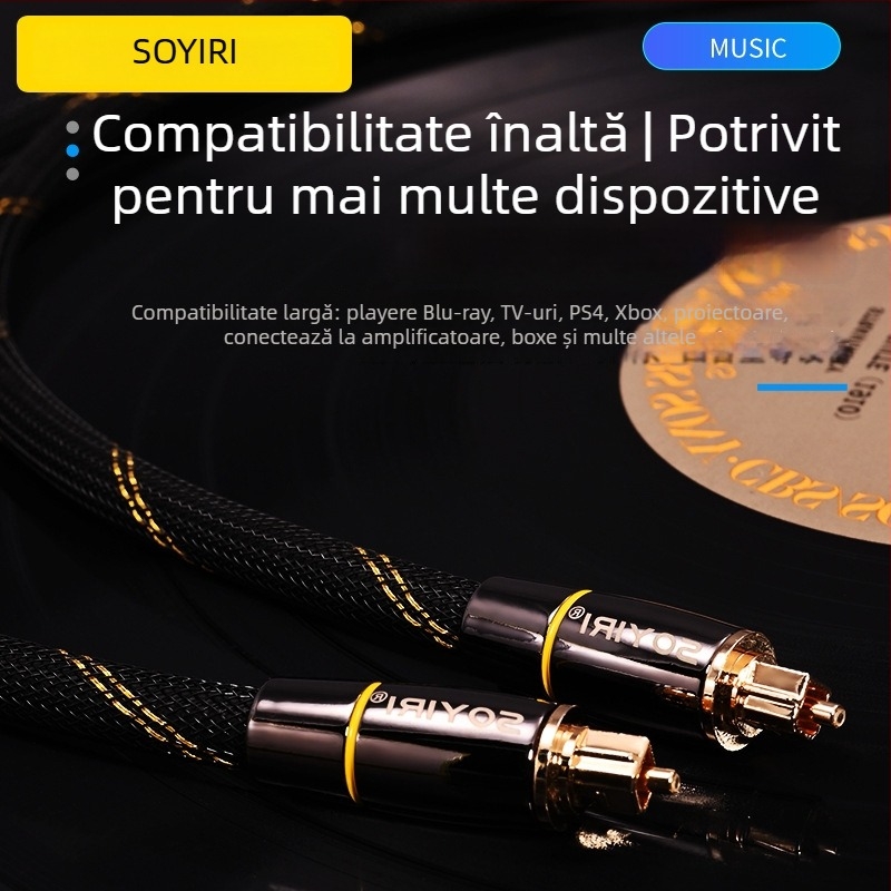 SOYIRI Cablu audio optic digital SPDIF pentru TV, PS Set-Top Box și soundbar 5.1, placat cu aur