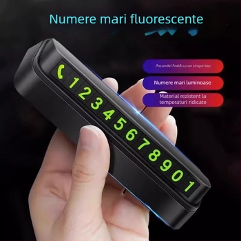 Debedi plăcuță metalică pentru parcare cu număr — plăcuță decorativă pentru mașină cu logo imprimat