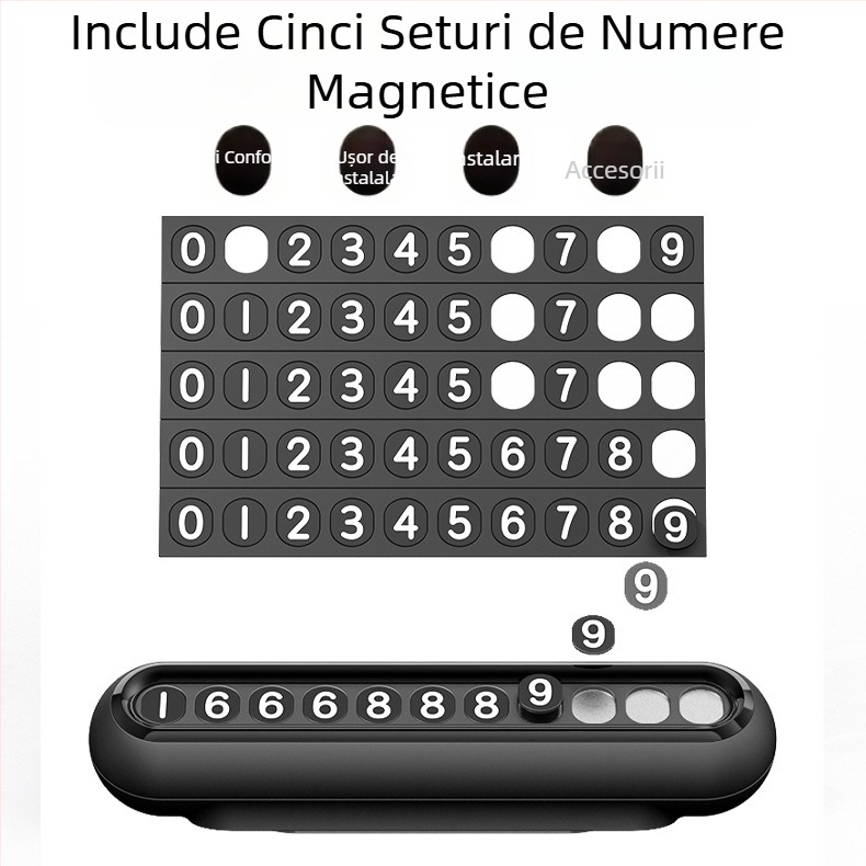 Placă temporară de parcare, fixare magnetică, model X07, material plastic, origine Shenzhen, imprimare logo disponibil