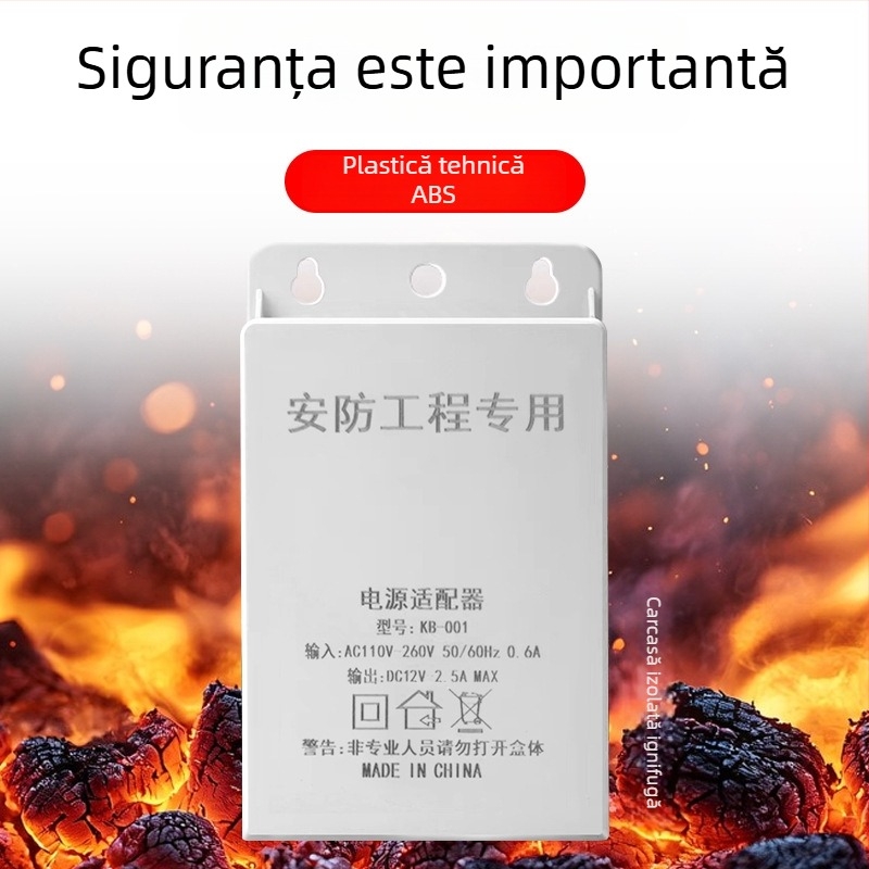 Sursă de alimentare pentru supraveghere exterior, 12V 2.5A 24W, montaj pe perete, alimentare switching pentru cameră IP HD