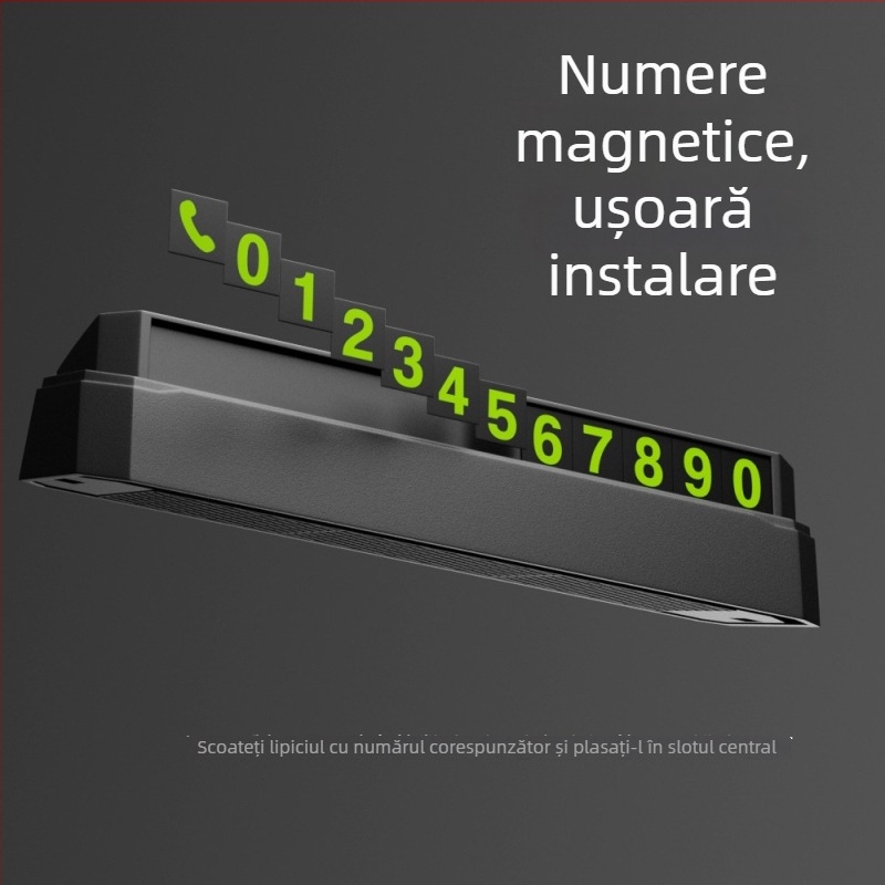 Sign temporar de parcare cu număr de mașină ascuns și logo (Material: Plastic; Personalizare disponibilă; Logo tipărit; Licențiat etichetă privată; Tip: Ascuns)