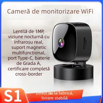 Cameră de supraveghere WiFi pentru interior, unghi larg, 1080p, vizor de noapte, control prin aplicație mobilă