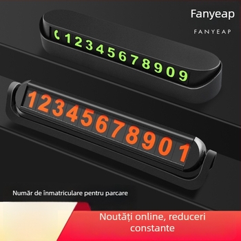Panyi Placă cu Număr de Parcare pentru Vehicule – Placă de Telefon pentru Parcare Temporară Montată pe Mașină (Digitală, Material: Altele, Fără Personalizare)