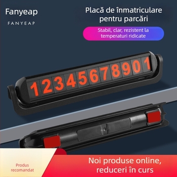 Panyi Placă cu Număr de Parcare pentru Vehicule – Placă de Telefon pentru Parcare Temporară Montată pe Mașină (Digitală, Material: Altele, Fără Personalizare)