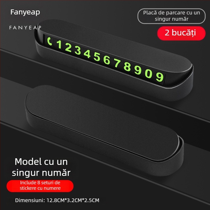 Panyi Placă cu Număr de Parcare pentru Vehicule – Placă de Telefon pentru Parcare Temporară Montată pe Mașină (Digitală, Material: Altele, Fără Personalizare)